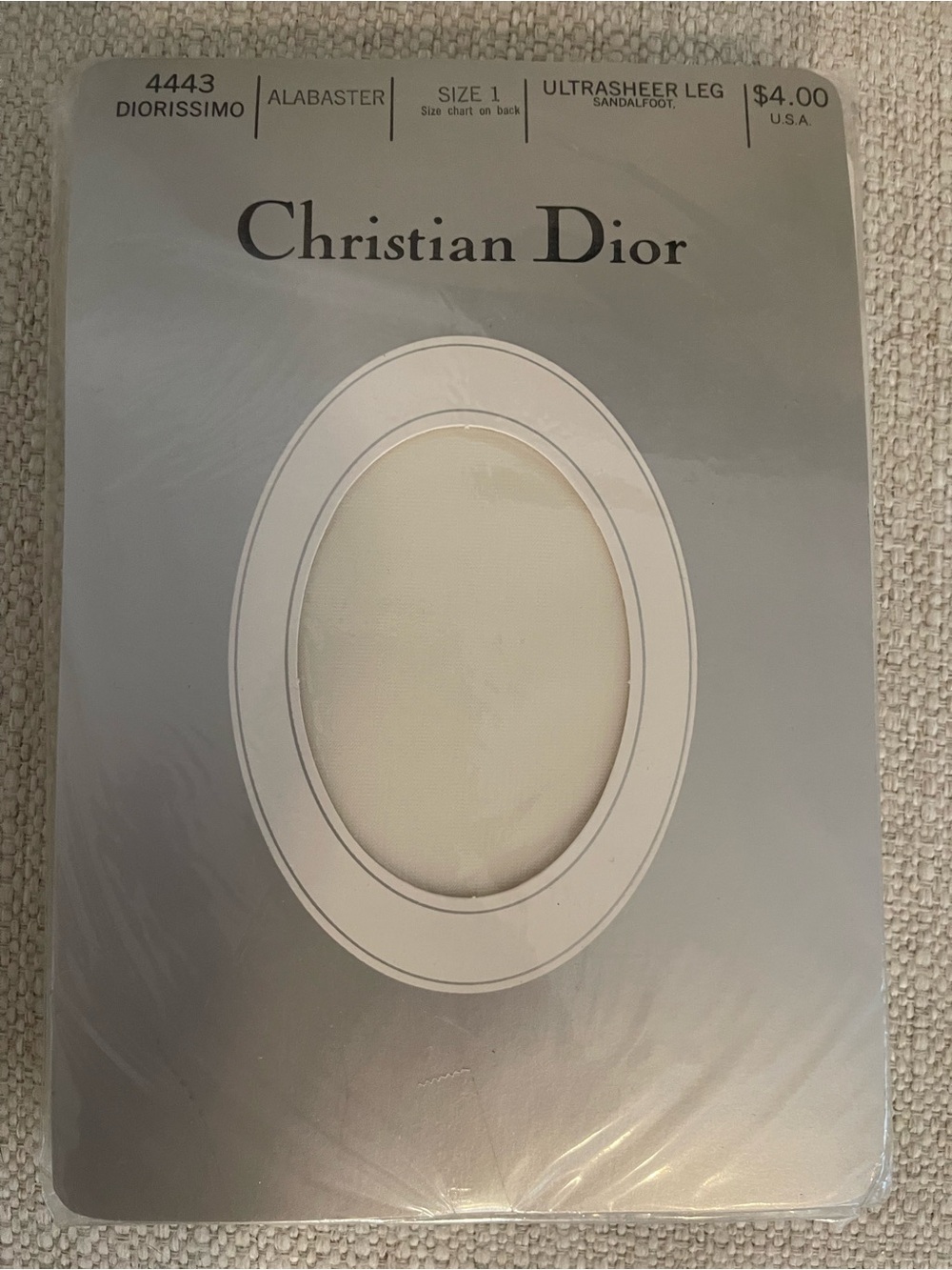 Dior Sheer Leg Hosiery in Ivory/Tan Packaging